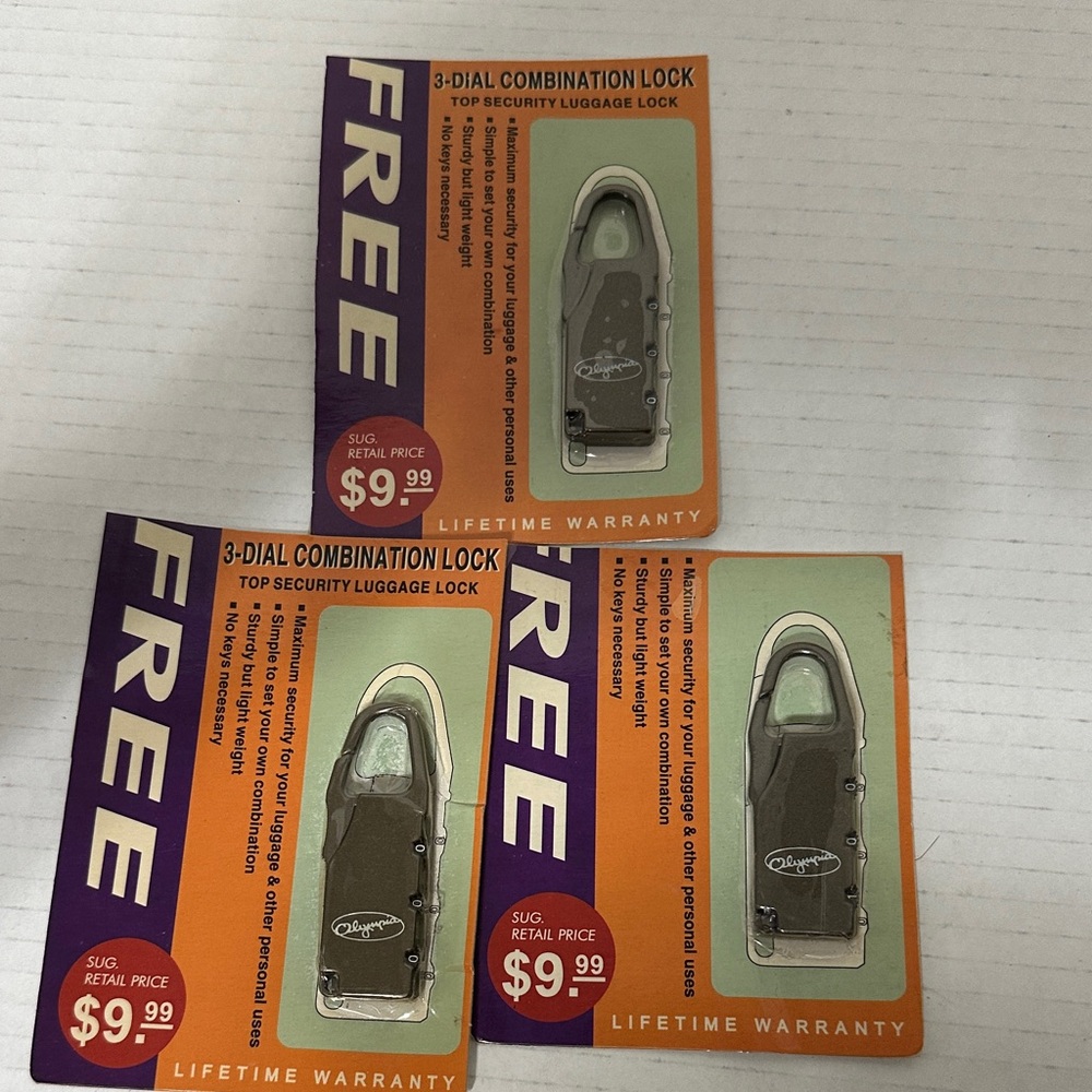 Olympia 3-Dial Combination Lock - Gray